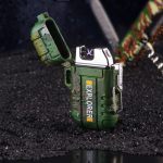 Waterproof usb plasma lighter double arc for outdoor camping sports lighter