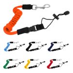 Elastic inch cm kayak canoe paddle leash safety boat fishing rod pole coiled lanyard cord