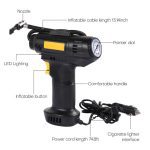 Psi tire fast inflator air pump compressor led light digital pointer pressure gauge with nozzles