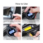 Psi tire fast inflator air pump compressor led light digital pointer pressure gauge with nozzles