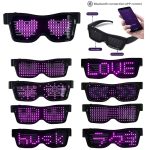 App control bluetooth led party glasses customized languages usb charge flashing luminous eyewear christmas concert sunglasses