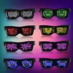 App control bluetooth led party glasses customized languages usb charge flashing luminous eyewear christmas concert sunglasses