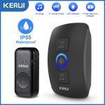 Kerui m outdoor wireless doorbell waterproof smart home door bell chime kit led flash security alarm