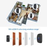 Kerui m outdoor wireless doorbell waterproof smart home door bell chime kit led flash security alarm