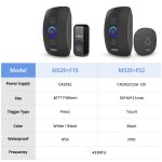 Kerui m outdoor wireless doorbell waterproof smart home door bell chime kit led flash security alarm